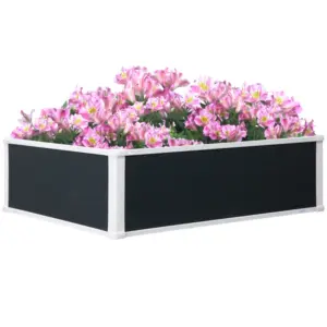 Best 221L Raised Garden Bed, Weather-resistant PP Planter Box Containers for Outdoor Patio Plant Flower Vegetable,100 x 80 x 30 cm