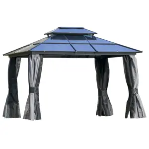 Best Outdoor 3.6 x 3(m) Gazebo Cabana w/ Steel Frame & Net Sidewalls for Privacy