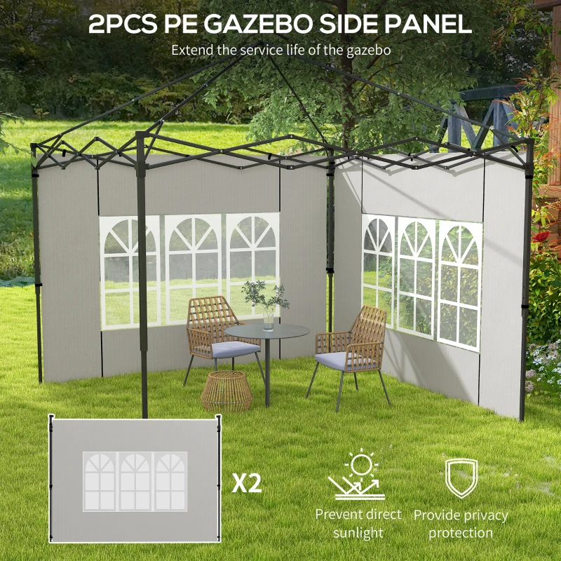 Best Gazebo Side Panels, Sides Replacement with Window for 3x3(m) or 3x6m Gazebo Canopy, 2 Pack, White - Image 4