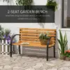Best Garden Bench, 122Lx60Wx80H cm-Steel/Wood - Image 4