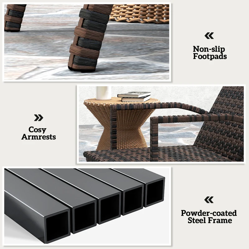 Best PE Rattan Sun Lounger with Adjustable Backrest - Mixed-brown - Image 7