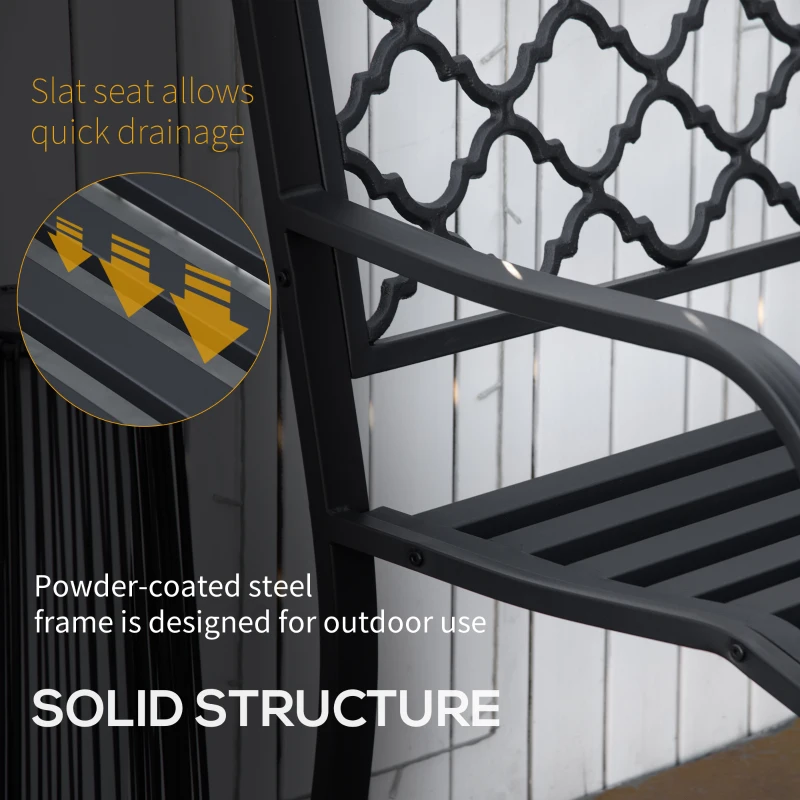 Best 2-Seater Garden Bench Antique Loveseat for Yard, Lawn, Porch, Patio, Steel - Image 6