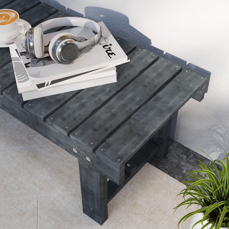 Best 2-Seater Garden Wooden Bench, Grey - Image 9