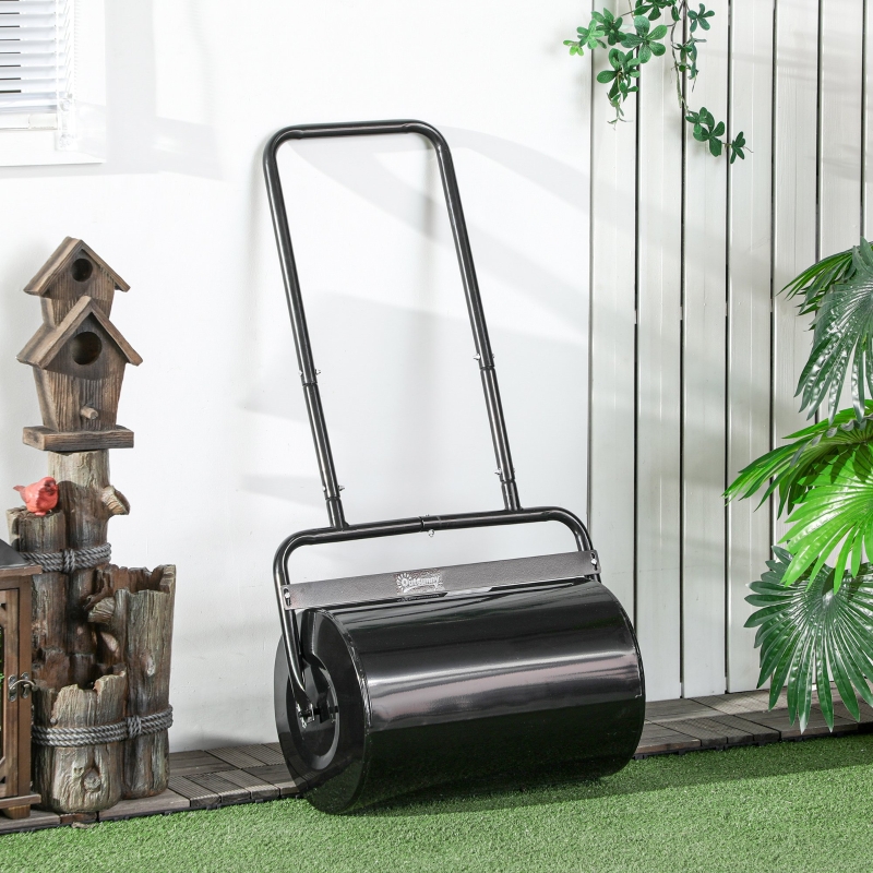 Best 38L Fillable Cylinder Steel Lawn Roller - Black - Image 10