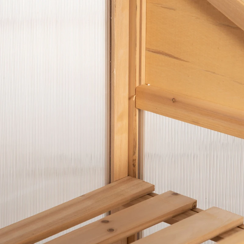 Best Wooden Cold Frame Polycarbonate Greenhouse with Openable Top Cover and Double Door, Grow House for Flower, Vegetable and Plants, 70 x 50 x 120cm, Grey - Image 8