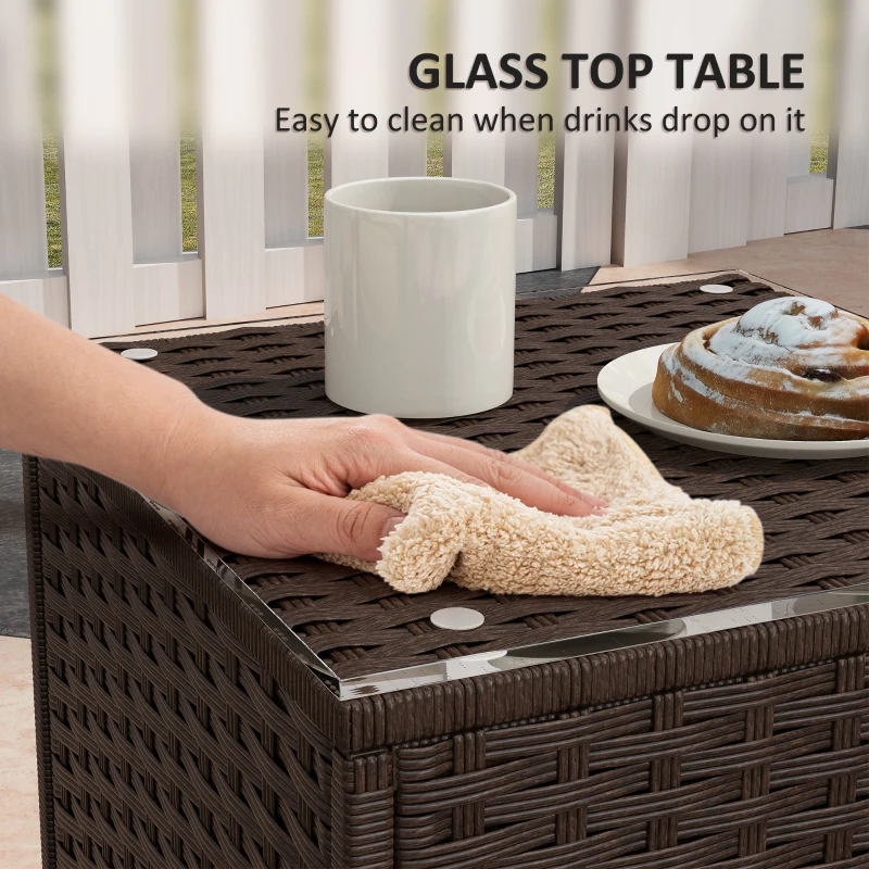 Best Three-Piece Rocking Chair Rattan Bistro Set - Brown - Image 7