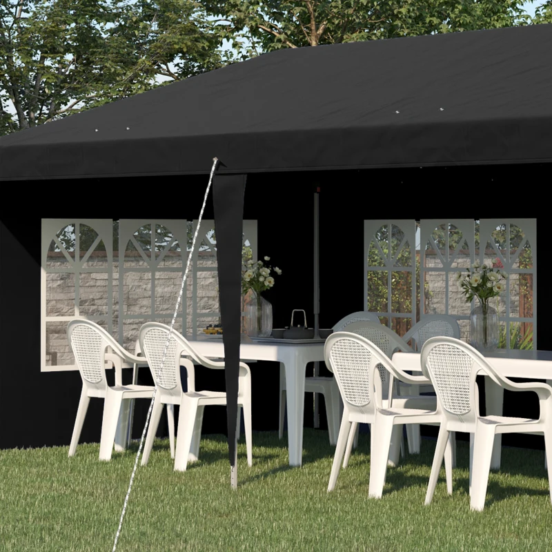 Best 3 x 6m Pop-Up Gazebo, with Removable Walls - Black - Image 8