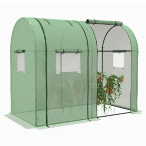 Best Tomato Greenhouse, Garden Growhouse with 2 Roll-up Doors and 4 Mesh Windows, Portable Indoor Outdoor Green House, 185 x 94 x 150cm, Green