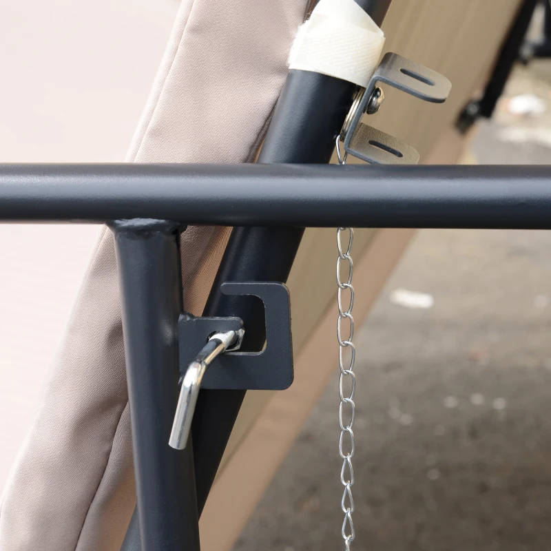 Best 3-Seater Swing Chair, Steel, Polyester-Beige - Image 8