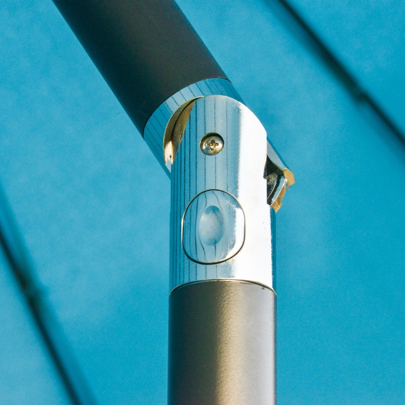 Best 2.5m Shanghai Garden Parasol Umbrella with Crank & Tilt, Adjustable Outdoor Sun Shade, Blue - Image 9