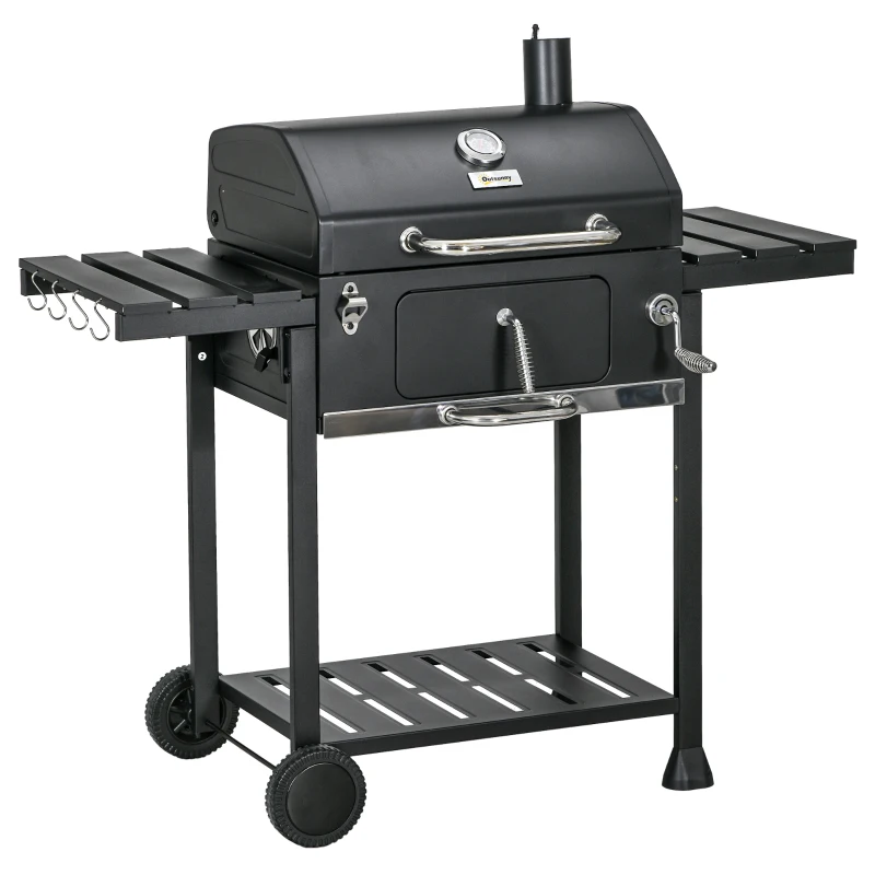 Best Adjustable Charcoal Pan BBQ, with Thermometer and Warming Rack