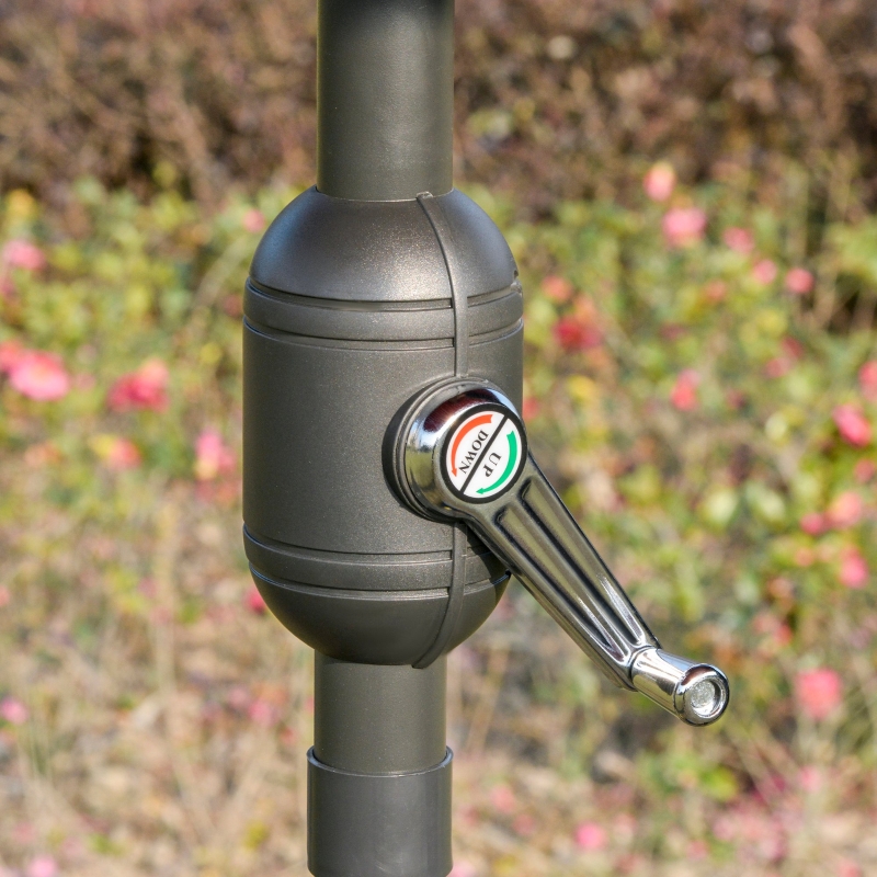 Best 2.5m Shanghai Garden Parasol Umbrella with Crank & Tilt, Adjustable Outdoor Sun Shade, Blue - Image 10