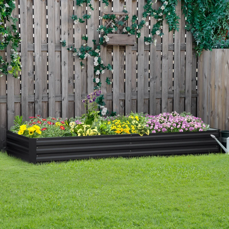Best Metal Raised Garden Bed Planter Box Outdoor Planters for Growing Flowers, Herbs, Grey, 241x90.5x30cm - Image 2