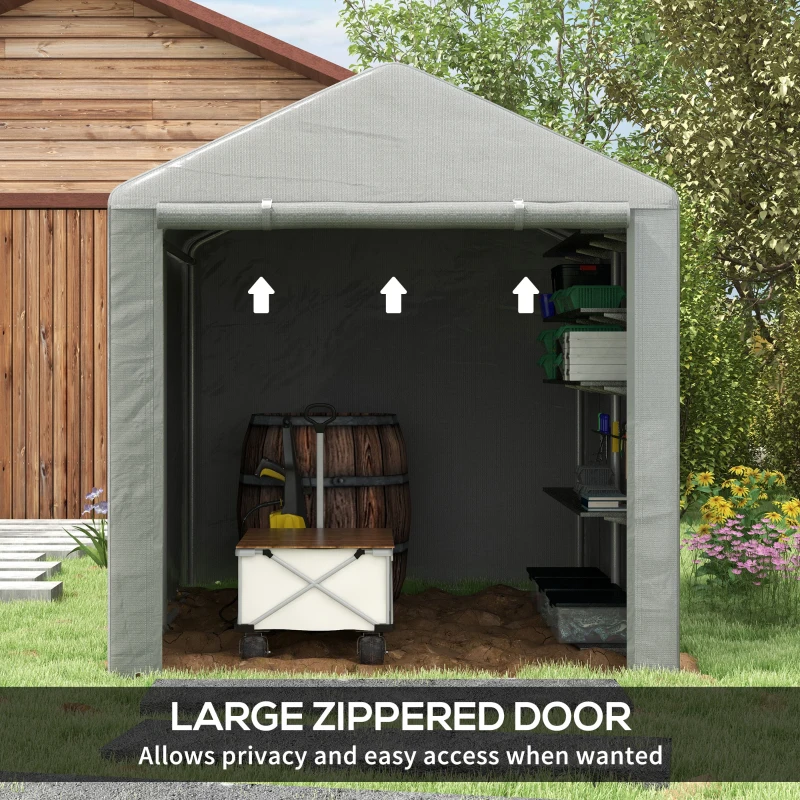 Best 1.6 x 2.2m Garden Storage Shed Tent, with Accessories - Light Grey - Image 4
