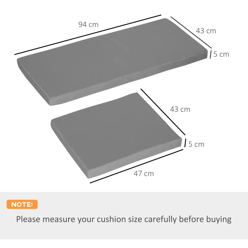 Best Outdoor Seat Cushion Pads for Rattan Furniture, 3 PCs Garden Furniture Cushions, Dark Grey - Image 3