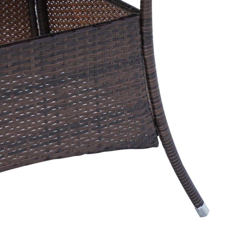 Best 6 Seater Rattan Dining Set with Cushions, Rattan Garden Furniture Set with 6 Armchairs, Rectangular Glass Top Table, Outdoor Dining Table and Chairs, Brown - Image 10