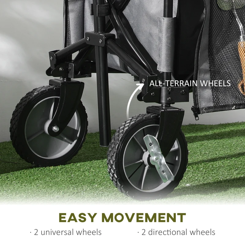 Best Garden Trolley, Cargo Traile on Wheels, Folding Collapsible Camping Trolley, Outdoor Utility Wagon, Dark Grey - Image 6