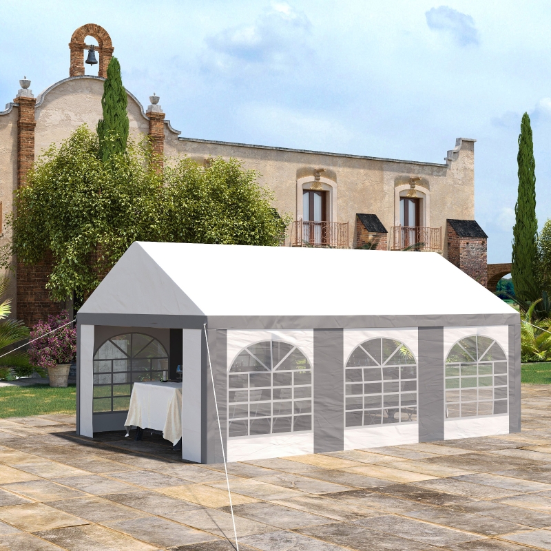 Best 6 x 4m Galvanised Party Tent, Marquee Gazebo with Sides, Six Windows and Double Doors, for Parties, Wedding and Events - Image 10