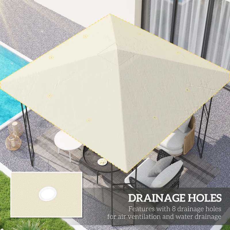 Best 3 x 3(m) Gazebo Canopy Replacement, for 01-0867 - Cream - Image 4