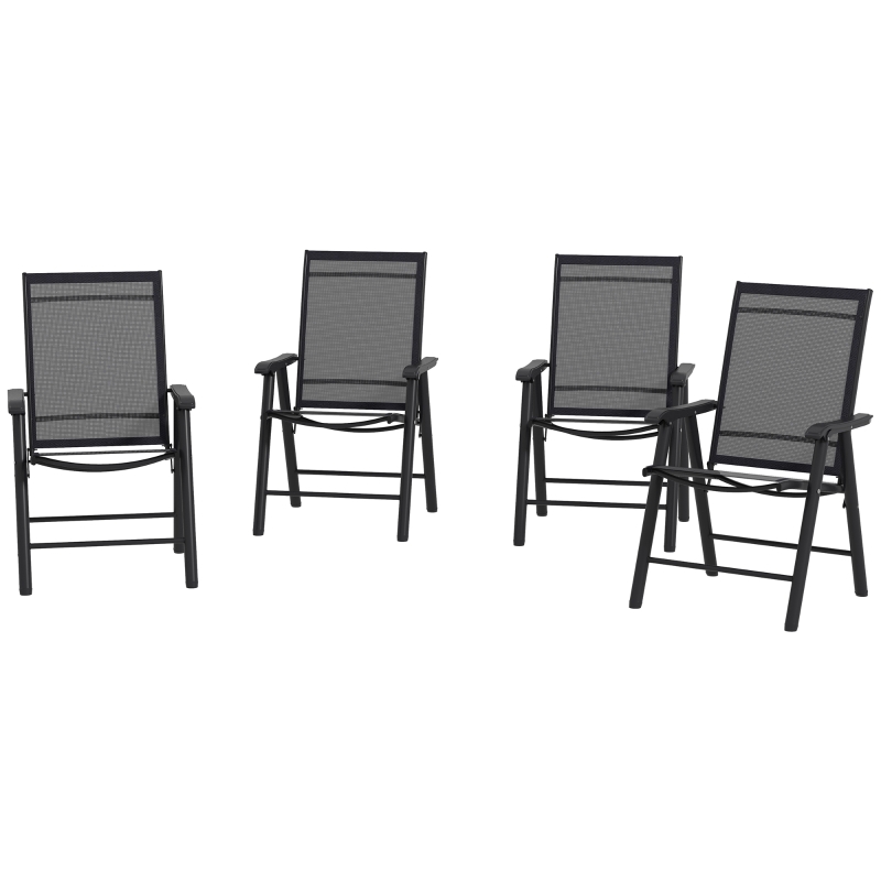 Best Set of Four Folding Garden Chairs - Black - Image 11