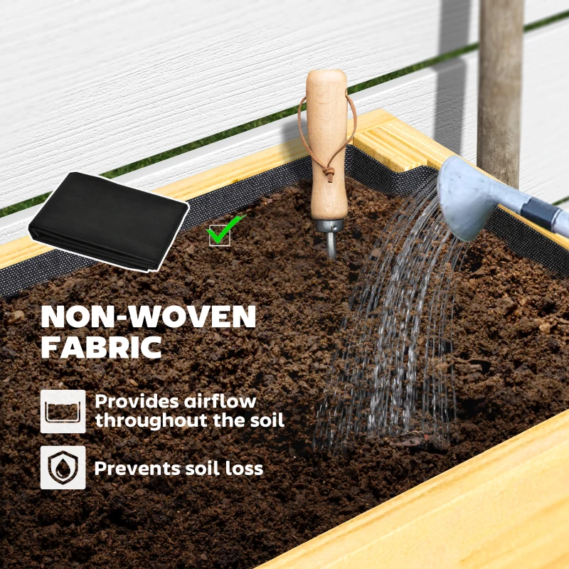 Best Wooden Raised Garden Bed, Elevated Planter Box with Bed Liner, Drainage Holes and Storage Shelf, Raised Planter for Vegetables, Flowers, Herbs, 100 x 30 x 71 cm, Natural Wood Finish - Image 6