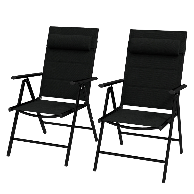 Best Set of Two Padded Garden Chairs - Black - Image 11
