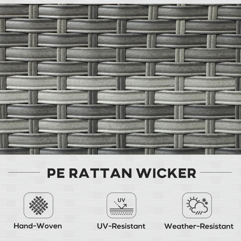 Best 5-Piece Rattan Patio Furniture Set with Gas Fire Pit Table, Loveseat Sofa, Armchairs, Cushions, Pillows, Grey - Image 6