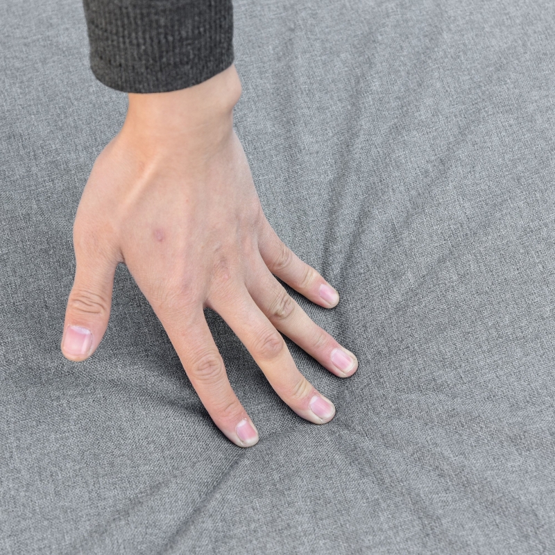 Best 5 PCs PE Rattan Wicker Corner Sofa Set Bonzer Outdoor Conservatory Furniture Lawn Patio Tea Table Footstool w/ Cushion - Grey - Image 13