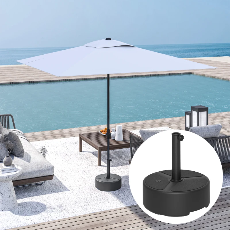 Best Round Garden Parasol Base, Garden Umbrella Stand Heavy Duty Parasol Base, Filled Up to 20kg with Stand or 18kg with Water for 38, 48 mm Poles, Black - Image 8