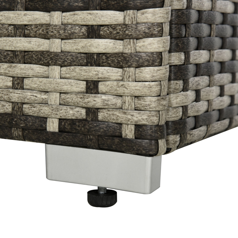 Best 4-Seater Rattan Sofa Set Wicker Sectional Furniture Cushion Grey Garden - Image 15