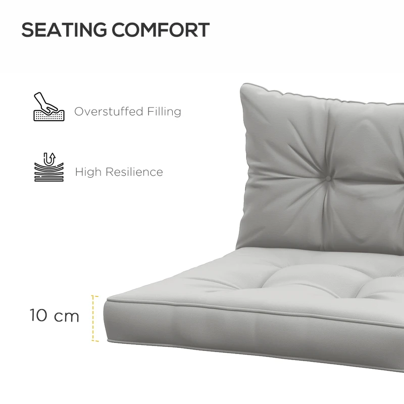 Best 2-Piece Seat Cushions Back Pillows Replacement, Patio Chair Cushions Set for Indoor Outdoor, Light Grey - Image 5