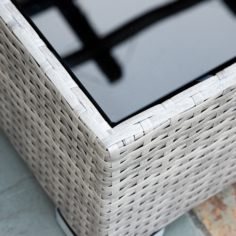 Best Four-Piece Half-Square Rattan Sofa Set - Mixed Grey - Image 10