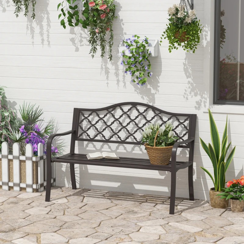 Best Antique Style Outdoor Cast Iron Front Porch Bench Path Chair Seat Outdoor - Image 2