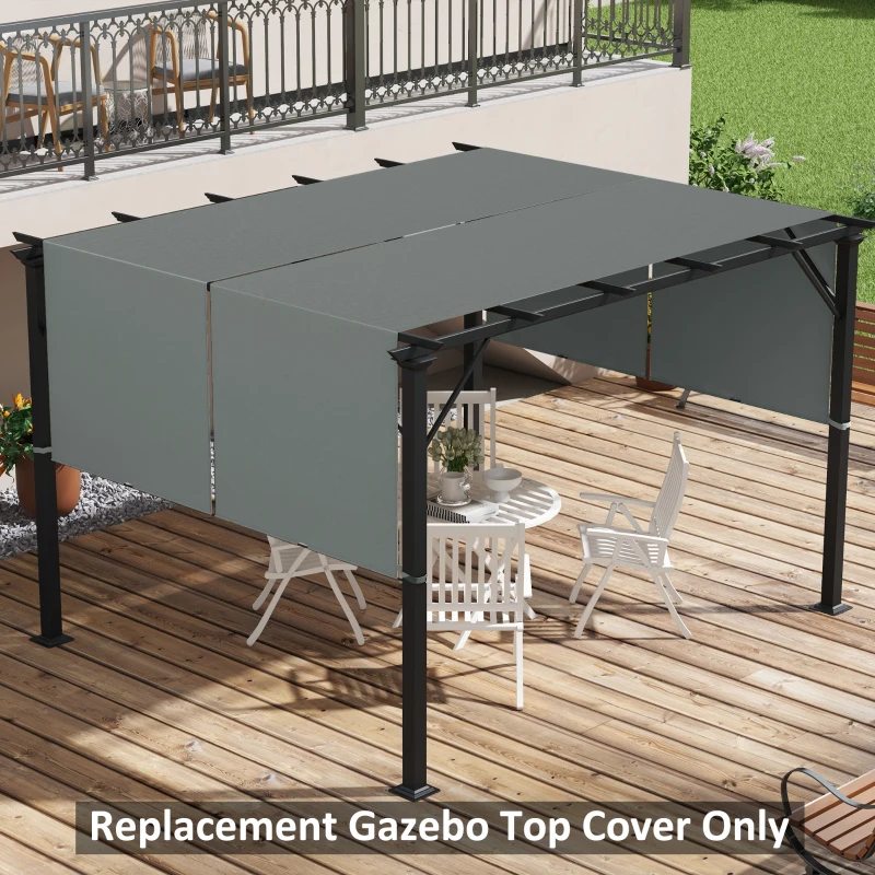 Best 2 Pcs UV Protection Pergola Replacement Canopy, Pergola Shade Cover, Easy to Install, for 3 x 3(m) Pergola, Dark Grey - Image 2