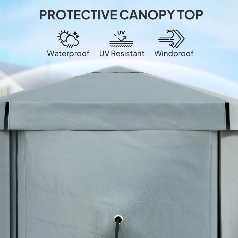 Best 3 x 3(m) Hexagon Pop Up Gazebo with 5 Sides and Carry Bag, Waterproof, UV Resistant Party Tent Instant Event Shelter with Netting for Garden, Patio, Light Grey - Image 6