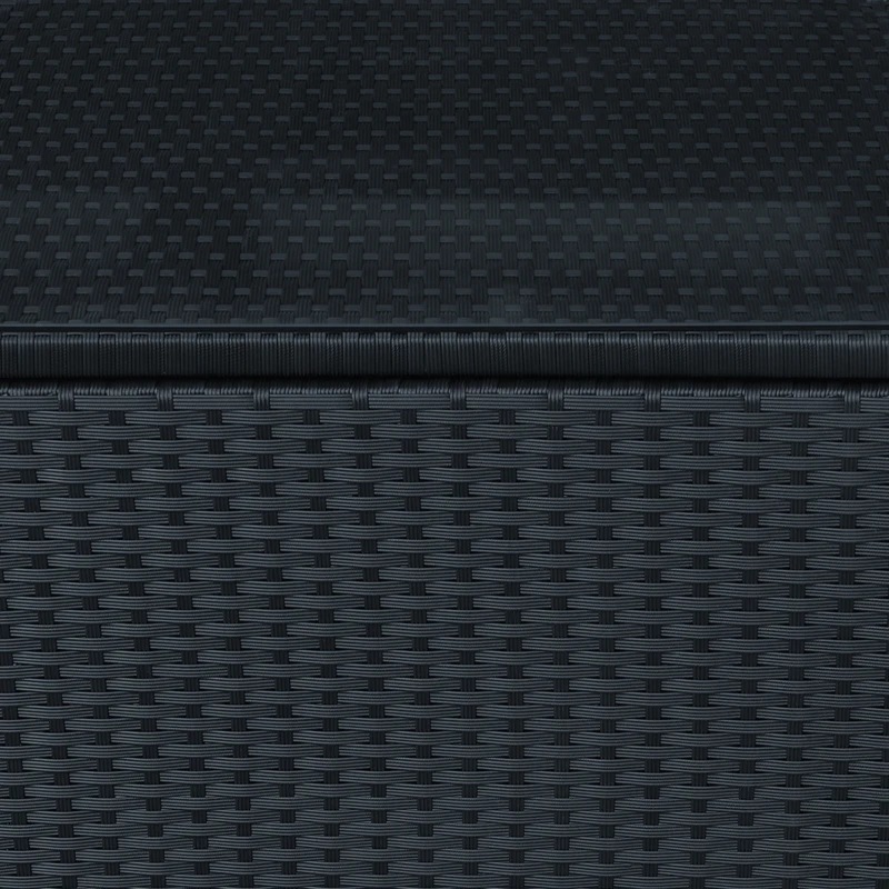 Best PE Wicker Side Table Rattan Garden Furniture with Four Foot Pads, Rust & Mild Weather Damage Resistant, Black - Image 8