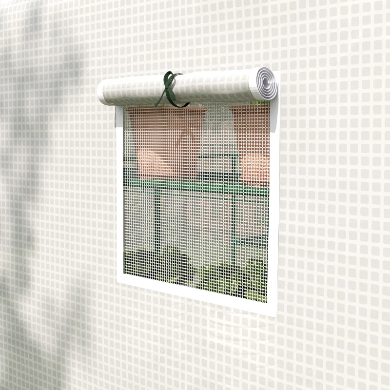 Best Walk-in Greenhouse with 3 Tier 12 Shelves, Small Greenhouse with Reinforced PE Cover, Garden Plant Growhouse with Roll-up Door and Three Mesh Windows, 140 x 213 x 190 cm, White - Image 8