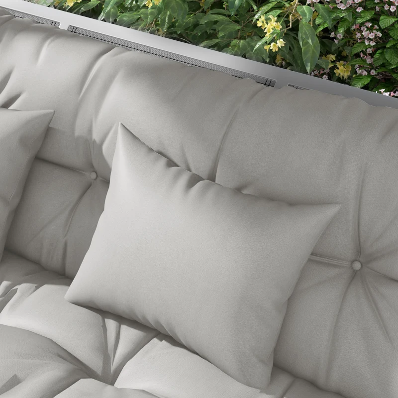 Best Back and Seat Cushion Replacement with 2 Pillows, Patio Chair Cushions Set with Ties, Light Grey - Image 8