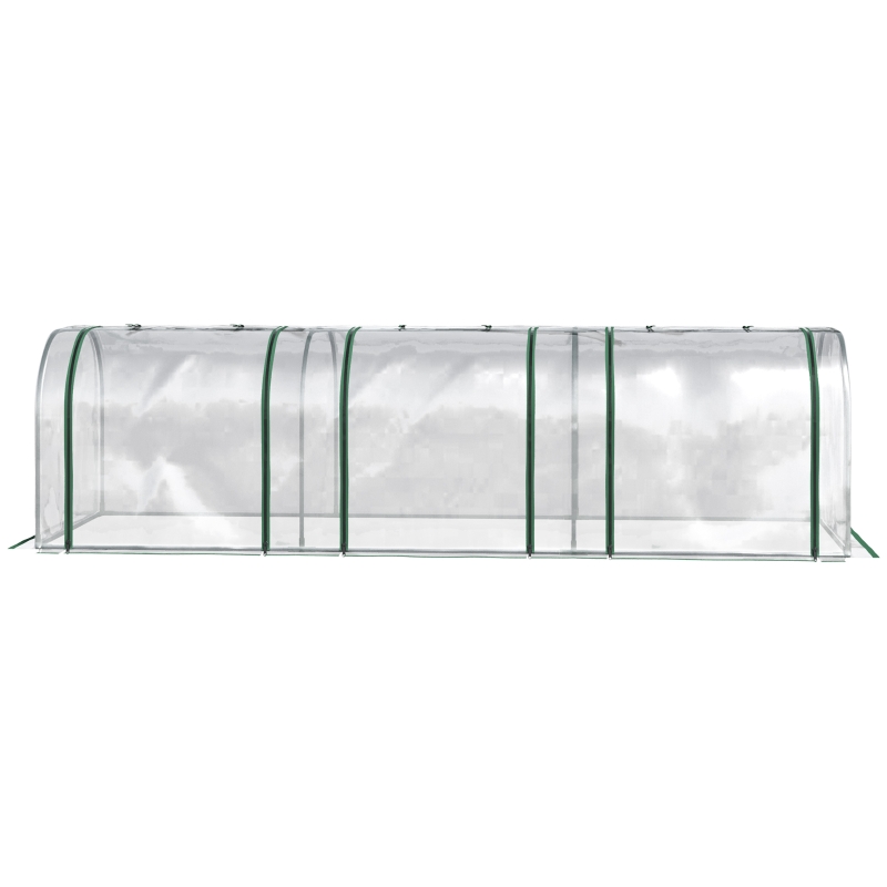 Best PVC Tunnel Greenhouse Green Grow House Steel Frame for Garden Backyard with Zipper Doors 295x100x80 cm, Clear - Image 9
