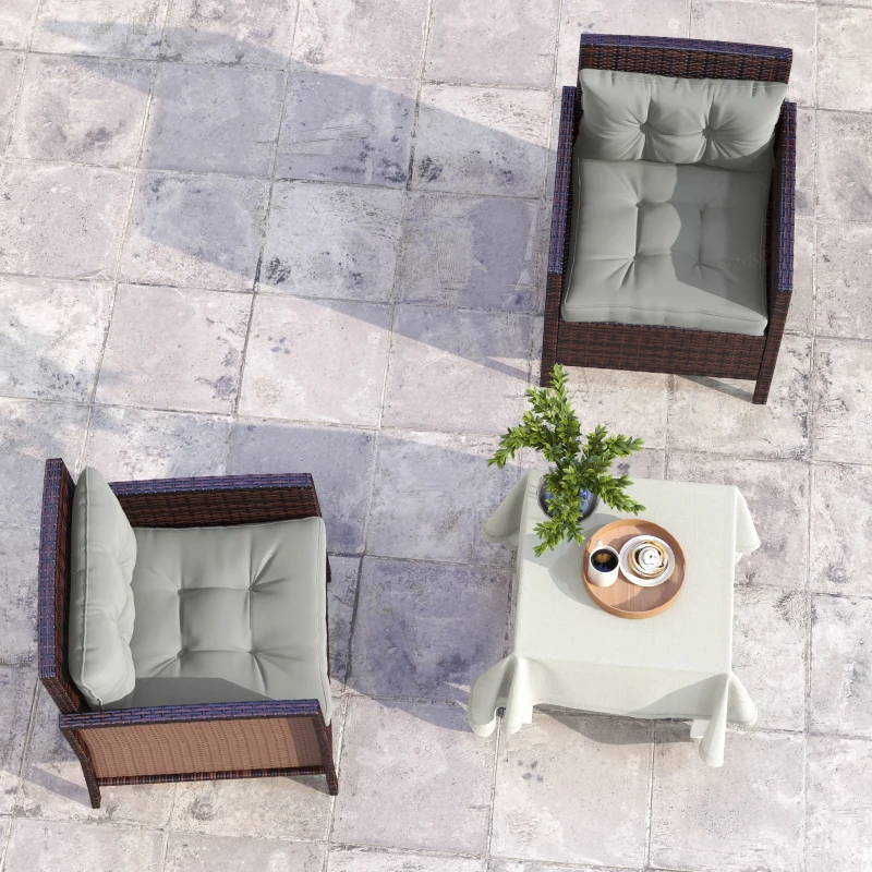 Best 2-Piece Seat Cushions Back Pillows Replacement, Patio Chair Cushions Set for Indoor Outdoor, Light Grey - Image 7