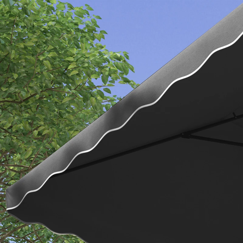 Best 2.5m Square Double Top Garden Parasol Cantilever Umbrella with Ruffles, Dark Grey - Image 7