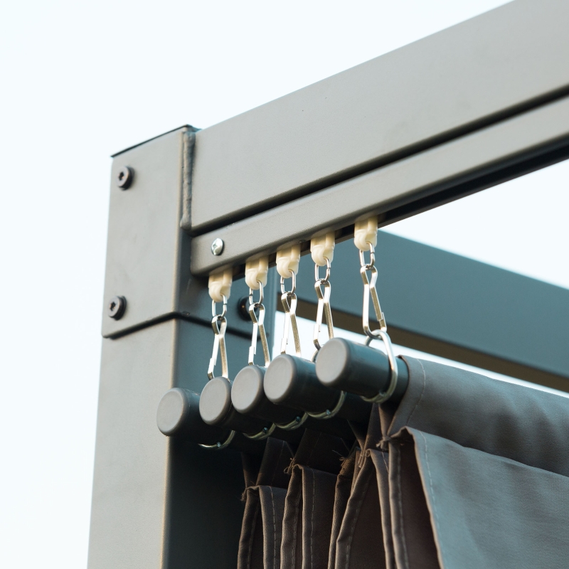 Best 3 x 2m Metal Outdoor Pergola with Retractable Roof, Outdoor Gazebo Canopy Shelter with Drainage Holes for Garden, Patio, Lawn, Grey - Image 10