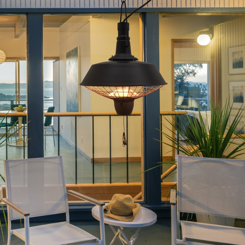 Best 2100W Outdoor Ceiling Mounted Halogen Electric Heater Hanging Patio Garden Warmer Light - Black - Image 10