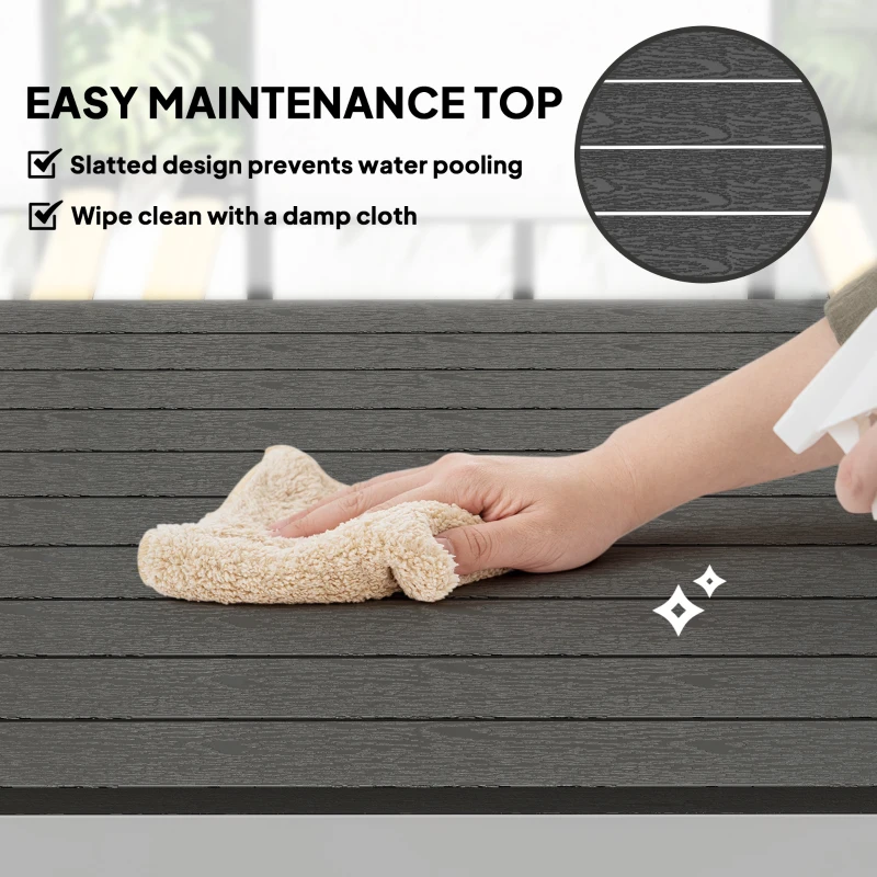 Best Garden Table for 4-6, 120 x 70 cm Outdoor Dining Table with Rust-Resistant Aluminium Frame, Easy Maintenance Slatted Top, for Patio, Terrace, Balcony, Black - Image 6