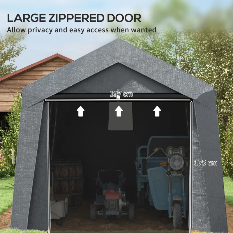 Best 3.6 x 2.1m Portable Outdoor Shed, with Window - Dark Grey - Image 6