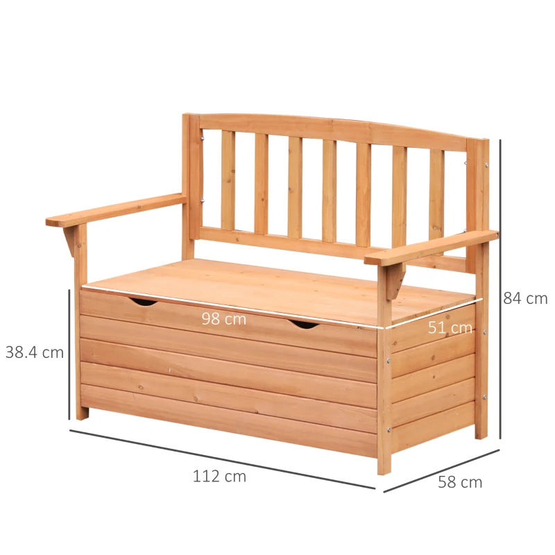 Best Two-Seater Garden Storage Bench - Natural - Image 3