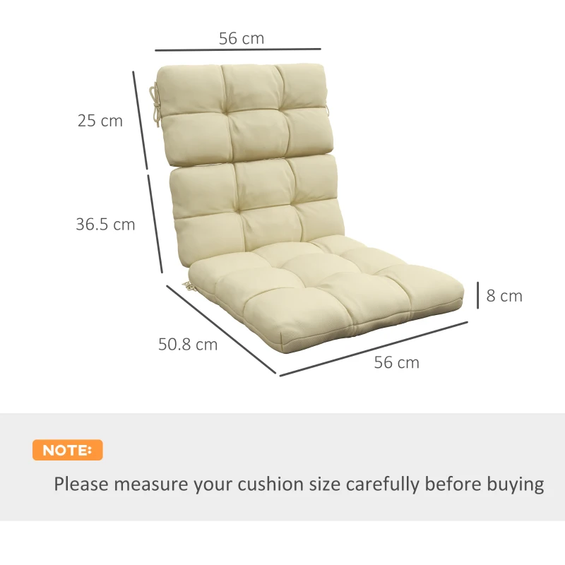 Best 2-Piece Seat Cushion Replacement with Backrest, Garden Patio Chair Cushions Set with Ties, Beige - Image 3