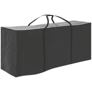 Best 720 L Outdoor Garden Cushion Storage Bag, Heavy Duty 600D Oxford Fabric Waterproof Garden Furniture Cushion Storage Bag with 2-Way Zip for Tent, Christmas Tree, 175 x 55 x 75 cm, Black