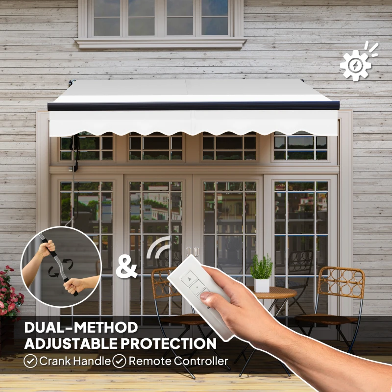 Best 2.5 x 2m Electric Awning with Remote Controller, Aluminium Frame DIY Retractable Awning, UV30+ Sun Shade Canopy for Garden Patio Deck Door Window, Light Grey - Image 4