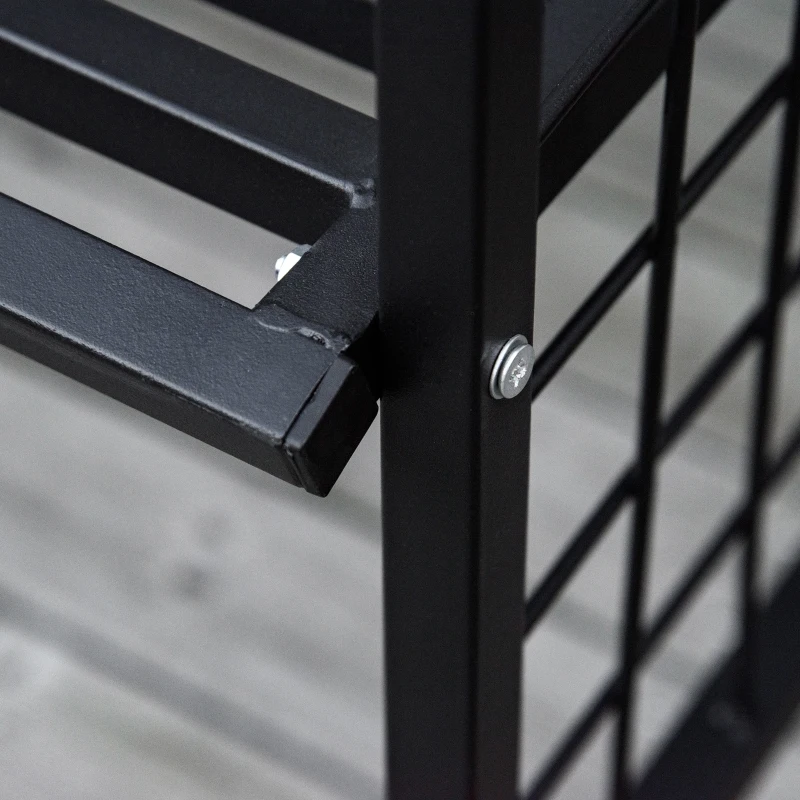 Best Steel Frame Outdoor Garden Arch w/ 2-Seater Bench Flower Climber Black - Image 8